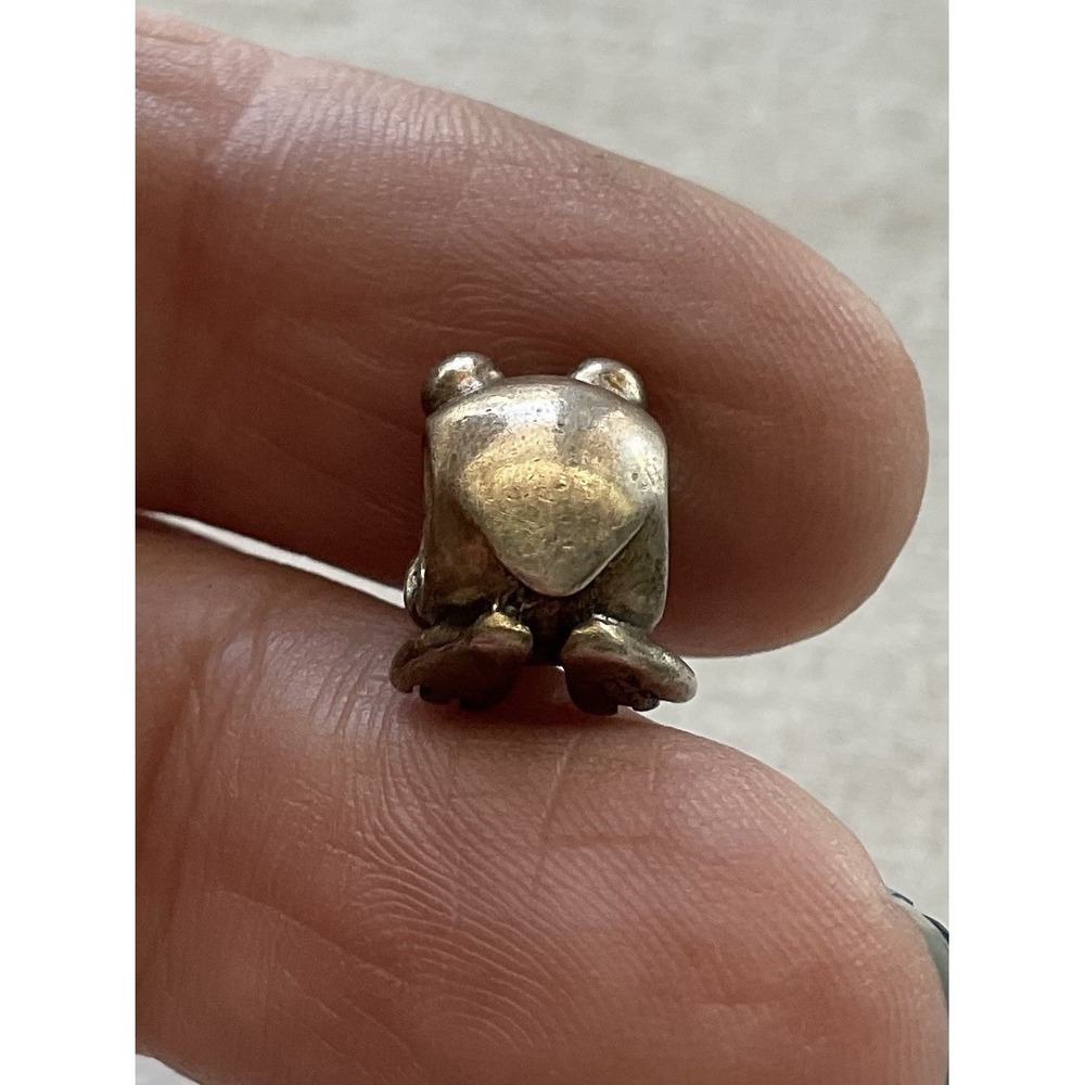 Pandora Retired Sterling Silver Happy Frog Charm ALE 925 - Picture 4 of 7